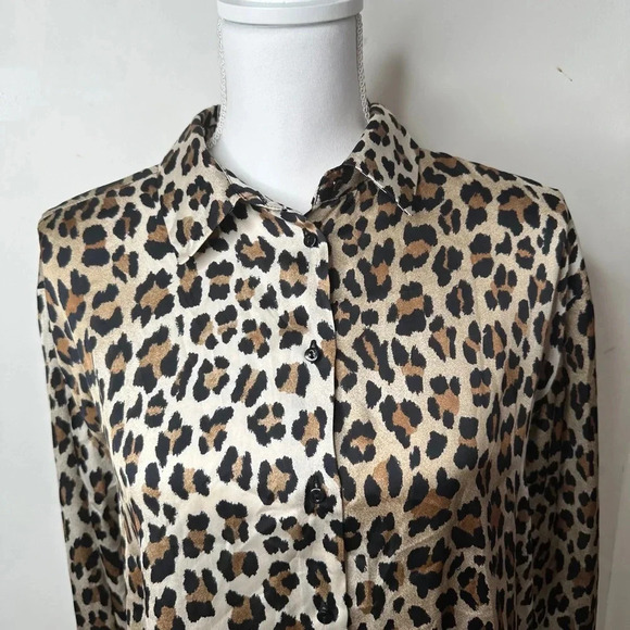 ZARA Animal print long sleeve button-down size XLarge - Picture 5 of 7